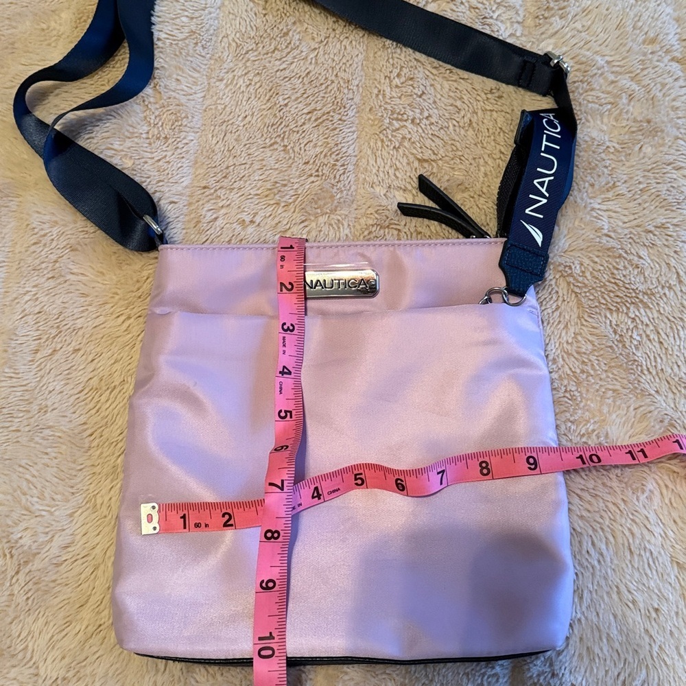 Nautica Diver Nylon Small Crossbody Bag Purse Adjustable Shoulder Strap Mauve - Picture 8 of 13